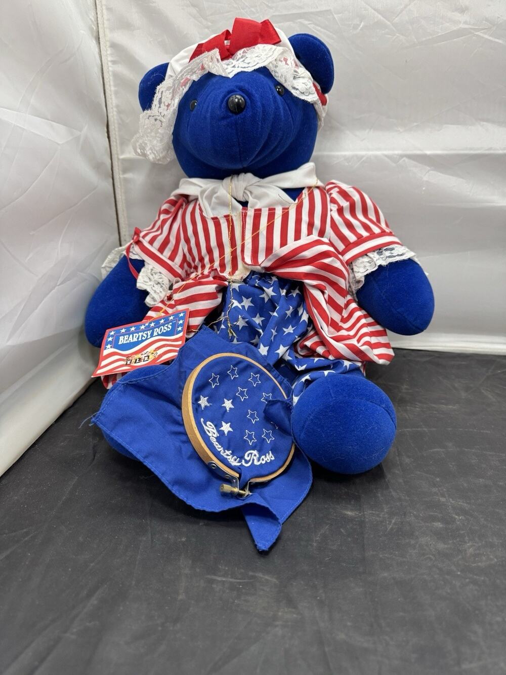 Vintage Beartsy Ross VIB Bear 1990 North American Bear Co Patriotic Plush 20"